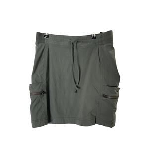 Athleta Dark Olive Green Cargo Hiking Utility Drawstring Skirt Women's Medium